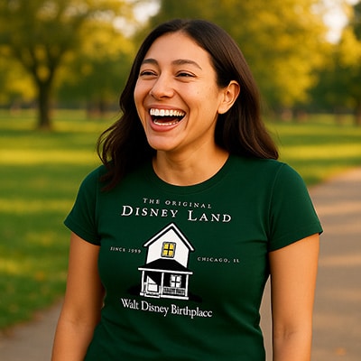 Walt Disney Birthplace The Original Disneyland green short sleeve shirt